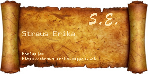 Straus Erika névjegykártya